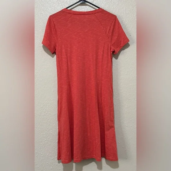 Toad & Co SS Windmere Dress W Sz. S Orange Cotton Pockets Beach Summer Resort - Picture 2 of 9